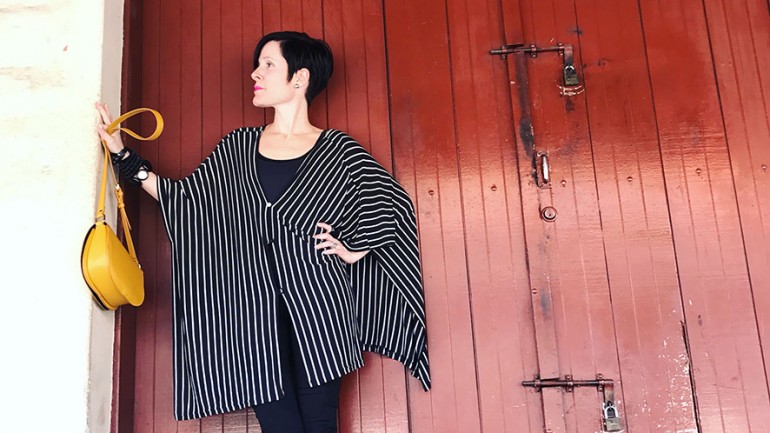 KIMONO LISTRADO + SKINNY