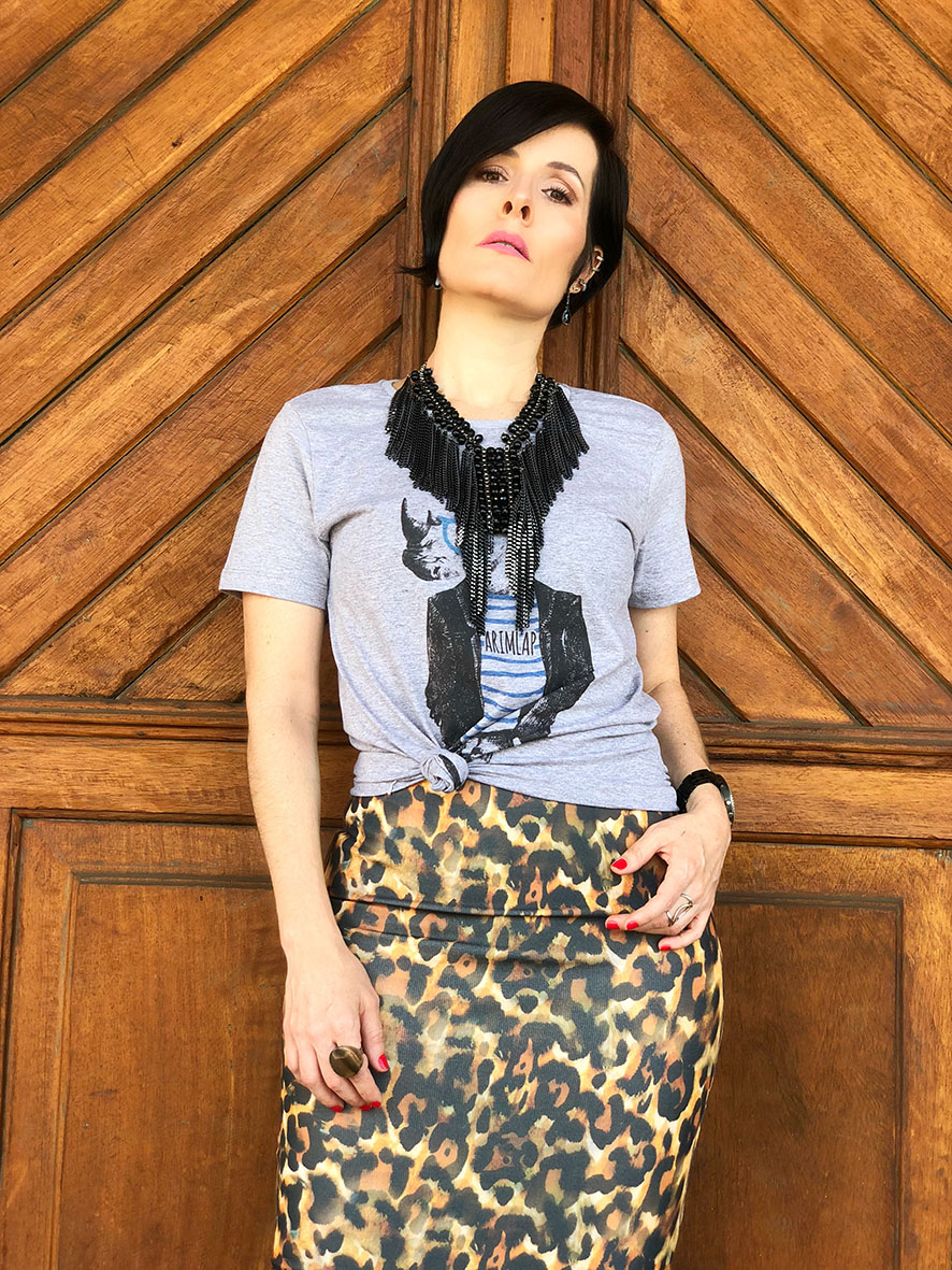 LOOK SAIA ANIMAL PRINT + TSHIRT