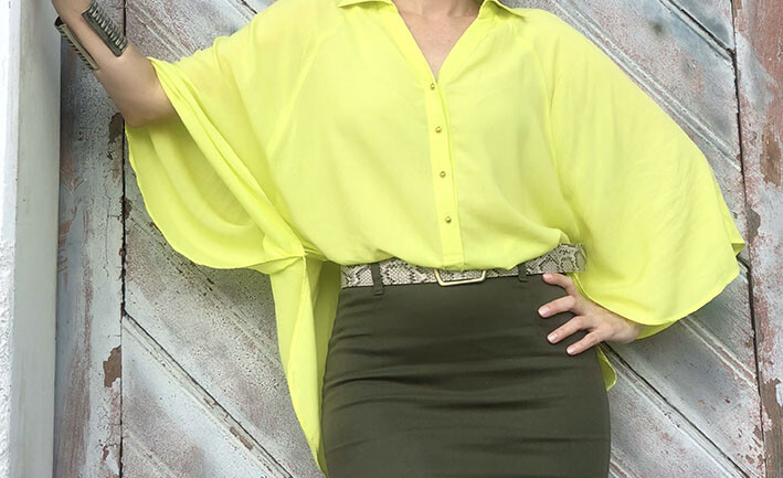 LOOK VERDE, AMARELO E PINK